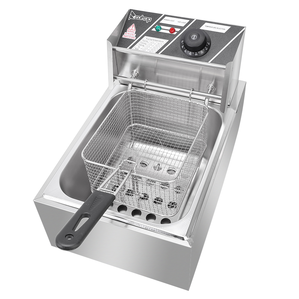 2500W Electric Deep Fryer Commercial Tabletop Restaurant Fry Basket 6L 2019